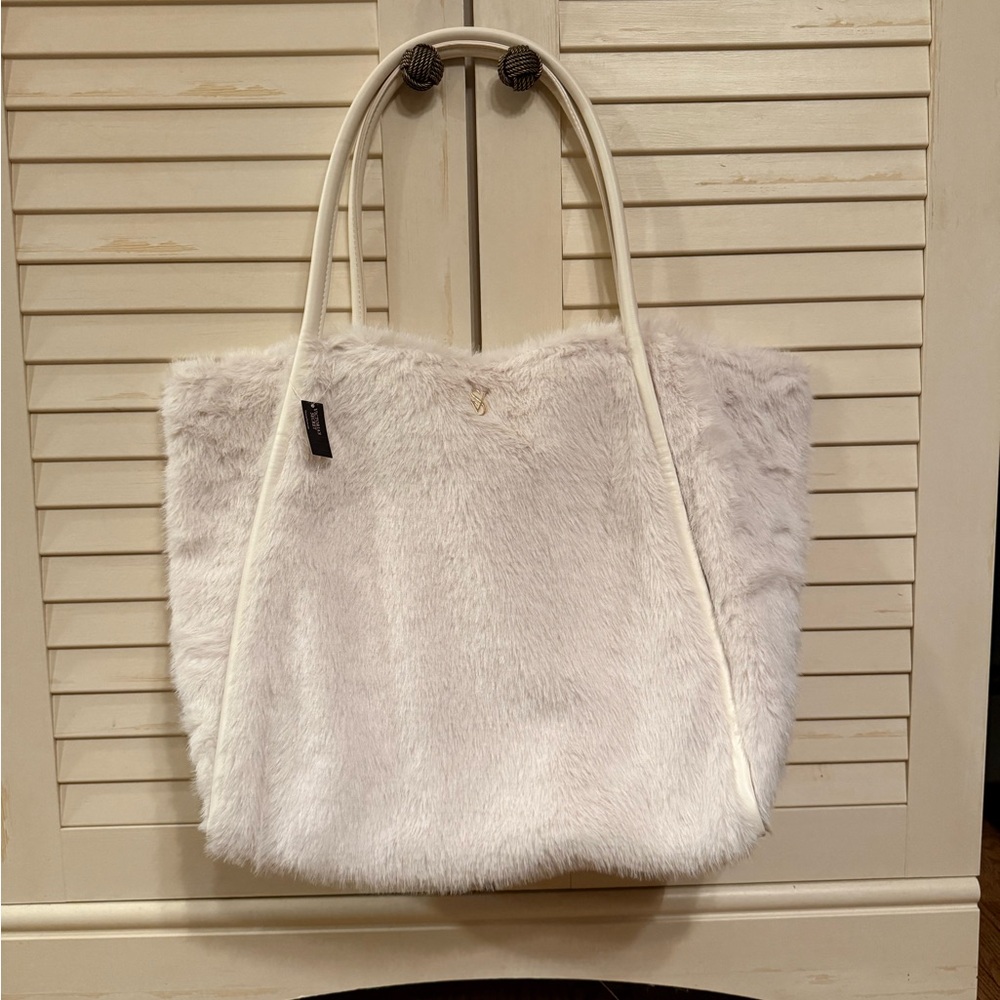 Victoria’s Secret VS White Faux Fur Tote Bag